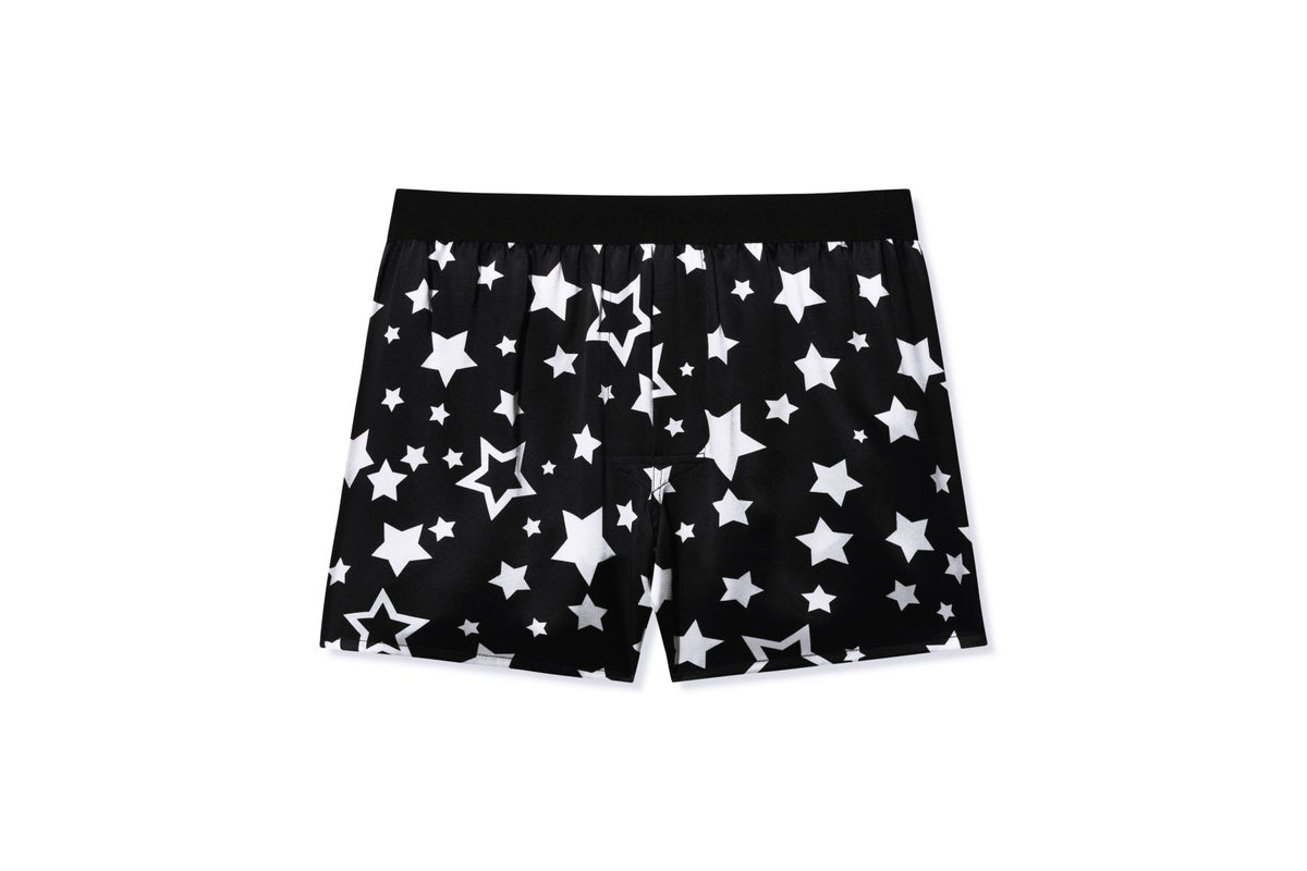 Mens Printed Silk Boxer Shorts In Stargazer Chuochu 9696